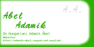 abel adamik business card