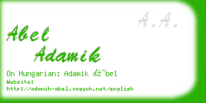 abel adamik business card